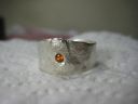 [orange garnet in silver]