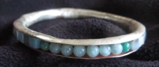 [silver/copper bangle with amazonite and aventurine]